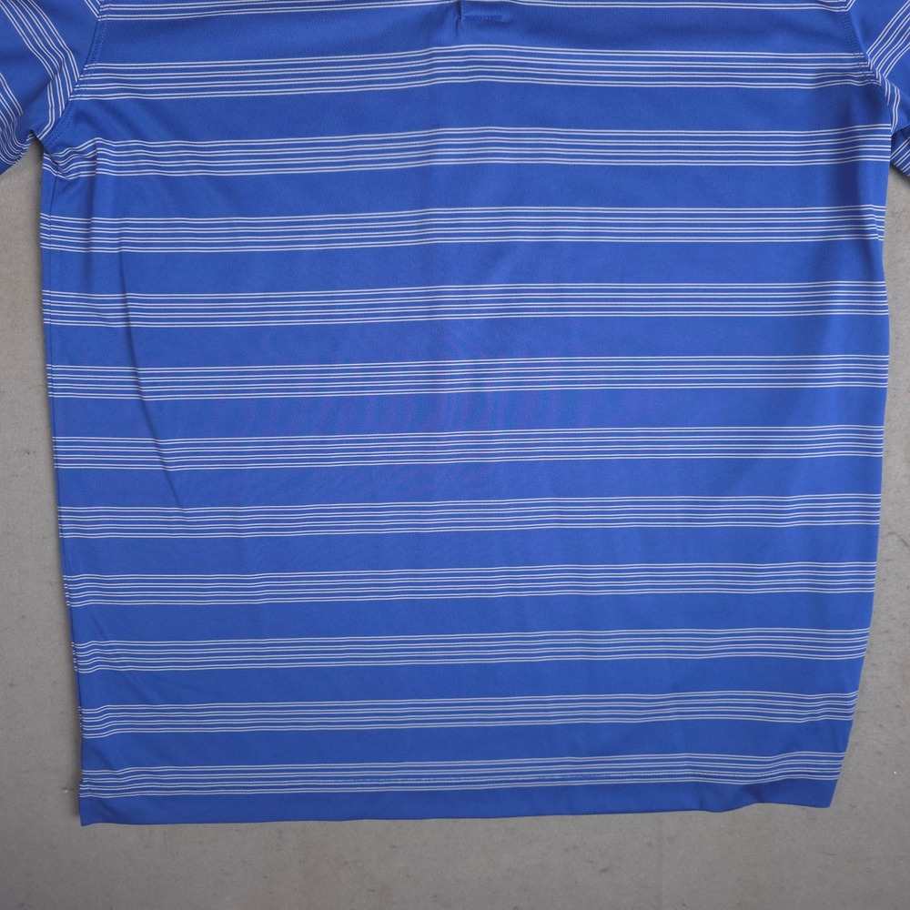 Nike Golf Dri Fit Blue White Stripe Polo Shirt Mens Large - Picture 5 of 11